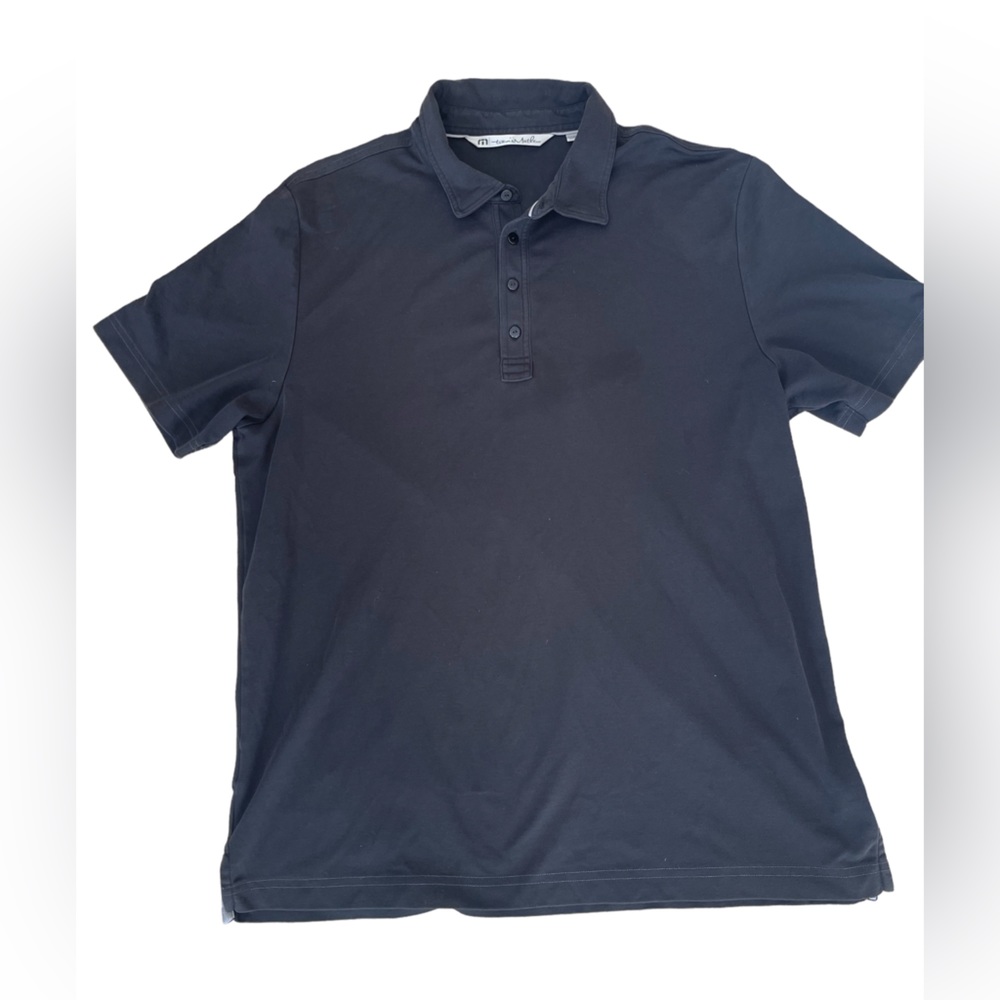 Travis Mathew Polo Men’s XL Solid Black Short Sleeve Pima Cotton Blend